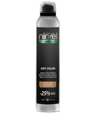 SPRAY CUBRECANAS DRY COLOR CASTAÑO CLARO NIRVEL 300 ML.