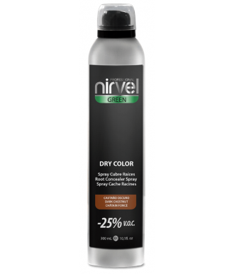 SPRAY CUBRECANAS DRY COLOR CASTAÑO OSCURO NIRVEL 300 ML.