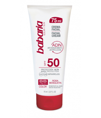 CREMA FACIAL DIA BB CREAM SPF 50 ROSA MOSQUETA 75 ML. BABARIA