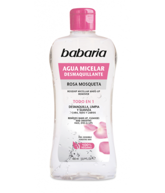 AGUA MICELAR ROSA MOSQUETA DESMAQUILLANTE 400 ML. BABARIA