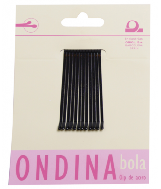 CARTON 12 CLIPS ONDINA BOLA NEGRO 50 MM