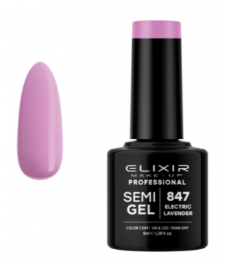 ESMALTE SEMI GEL ELIXIR 8 ML. COLOR ELECTRIC LAVANDER Nº 847