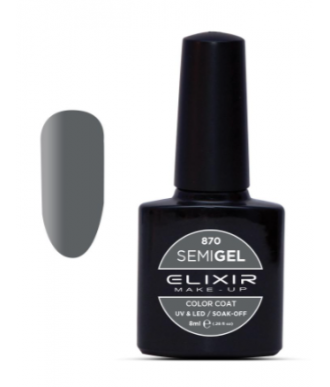 ESMALTE SEMI GEL ELIXIR 8 ML. COLOR VINTAGE SILVER  Nº 870