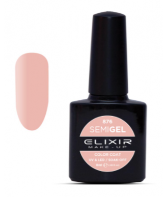 ESMALTE SEMI GEL ELIXIR 8 ML. COLOR PALE PINK  Nº 876