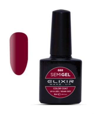 ESMALTE SEMI GEL ELIXIR 8 ML. COLOR PLUM  Nº 888