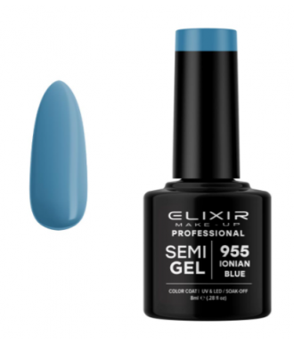 ESMALTE SEMI GEL ELIXIR 8 ML. COLOR IONIAN BLUE Nº 955