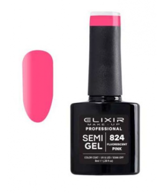 ESMALTE SEMI GEL ELIXIR 8 ML. FLUOR PINK Nº 824