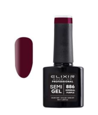 ESMALTE SEMI GEL ELIXIR 8 ML. IMPERIAL PRUPLE Nº 886