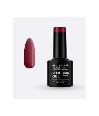 ESMALTE SEMI GEL ELIXIR 8 ML. COLOR PLUM  Nº 888