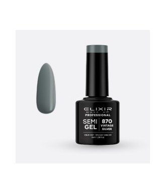 ESMALTE SEMI GEL ELIXIR 8 ML. COLOR VINTAGE SILVER  Nº 870
