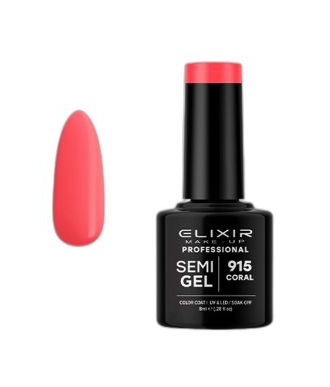 ESMALTE SEMI GEL ELIXIR 8 ML. CORAL Nº 915