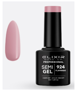 ESMALTE SEMI GEL ELIXIR 8 ML. FLAMINGO Nº 924