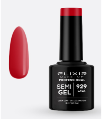 ESMALTE SEMI GEL ELIXIR 8 ML. LAVA Nº 929