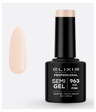 ESMALTE SEMI GEL ELIXIR 8 ML. ICE PINK Nº 963