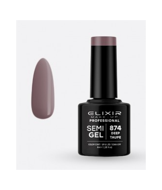 ESMALTE SEMI GEL ELIXIR 8 ML. DEEP TAUPE Nº 874
