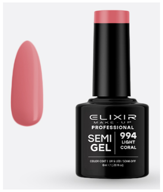 ESMALTE SEMI GEL ELIXIR 8 ML. LIGHT CORAL Nº 994