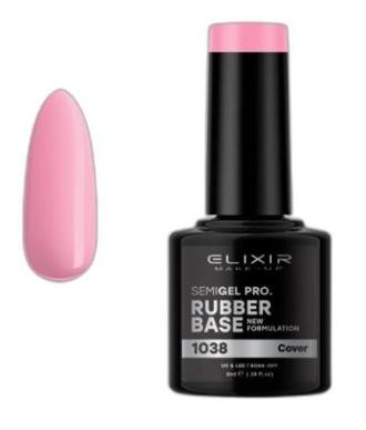 ESMALTE SEMI GEL ELIXIR 8 ML. BASE RUBBER COVER Nº 1038