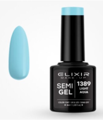 ESMALTE SEMI GEL ELIXIR 8 ML. LIGHT AQUA Nº 1389