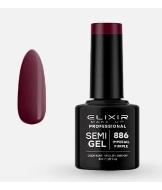 ESMALTE SEMI GEL ELIXIR 8 ML. IMPERIAL PRUPLE Nº 886