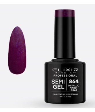 ESMALTE SEMI GEL ELIXIR 8 ML. METALLIC MARDI GRAS Nº 864