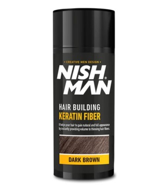 FIBRAS CAPILARES NISHMAN 21gr. – KERATIN FIBER COLOR CASTAÑO OSCURO