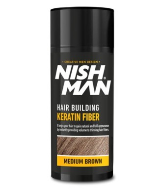FIBRAS CAPILARES NISHMAN 21gr. – KERATIN FIBER COLOR CASTAÑO MEDIO