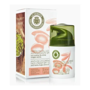 CREMA FACIAL SPF 15 CON LICOPENO ANTIOXIDANTE Y ACEITE DE OLIVA VIRGEN EXTRA 50 ML.