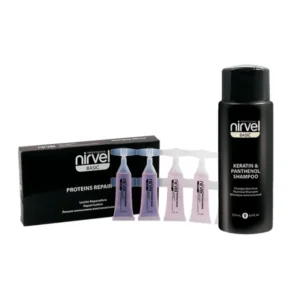 PACK REPAIR CHAMPÚ KERATIN & PANTHENOL + AMPOLLAS (250 ML.+10X10 ML.) NIRVEL