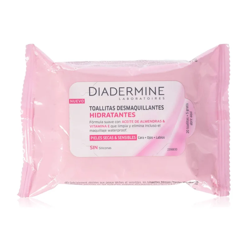 TOALLITAS DESMAQUILLANTES HIDRATANTES DIADERMINE 25 UND.